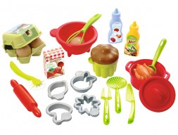 Ecoiffier 2617S Набор посудки с продуктами - 26 предметов